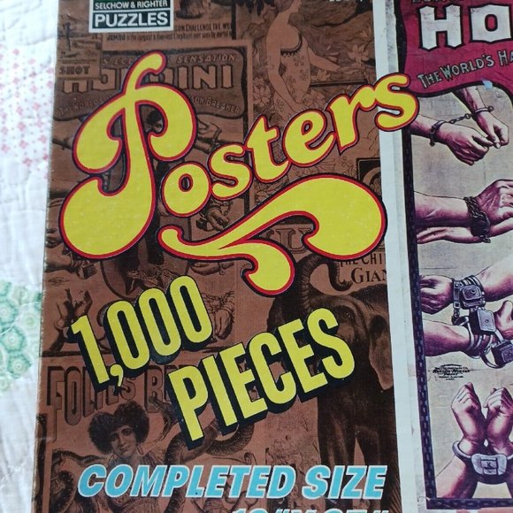 Vintage *HOUDINI* Handcuff King Jigsaw Puzzle 1000 Pieces 19x27 - Picture 3 of 3